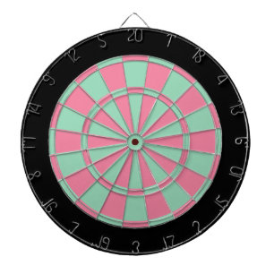 Rosa und Mint mit schwarzer Umrandung Dartscheibe