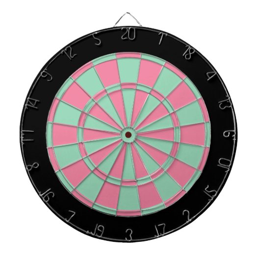 Rosa und Mint mit schwarzer Umrandung Dartscheibe (vorne)