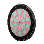 Rosa und Mint mit schwarzer Umrandung Dartscheibe (Vorderseite rechts)