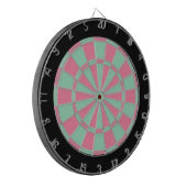 Rosa und Mint mit schwarzer Umrandung Dartscheibe (Vorderseite Links)