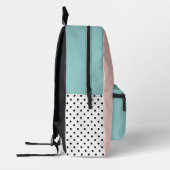 Rosa und mintgrüner personalisierter Name Bedruckter Rucksack (Links)