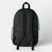 Rosa und mintgrüner personalisierter Name Bedruckter Rucksack (Rückseite)
