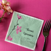 Rosa und Minze Grüne Kirsche Blossom Quinceanera Serviette
