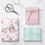 Rosa und Minze Wasserfarben, Blüten und feine Stre Geschenkpapier Set<br><div class="desc">Petal Pink & Mint Green Watercolor Blumen und subtile Streifen Geschenkblätter für Babyduschen,  Hochzeiten,  Geburtstage und alle Ihre Besondere Anlässe! Eine Sammlung von Coordinating trendy und chic Blume und Aquarelltexturen Umhüllungspapiere. ~ Karo mein Shop zu sehen,  die gesamte Suite für dieses Design!</div>