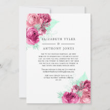 Rosa und minzflorenreduzierte Gästeliste für Hochz