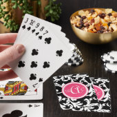 Rosa und Mit Monogramm schwarze Damaskus Spielkarten (In Situ)