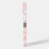 Rosa und Mocha Animal Print Monogram Case-Mate iPhone Hülle (Rückseite / Links)