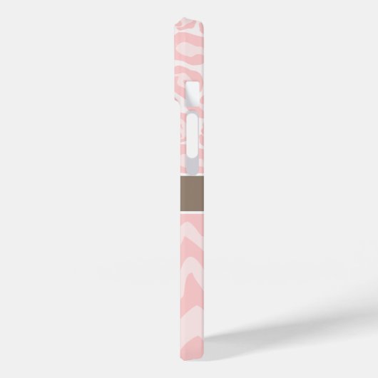 Rosa und Mocha Animal Print Monogram Case-Mate iPhone Hülle (Rückseite / Links)