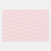 Rosa und moderne weiße Weihnachtsbaume Geschenkpapier Set (Vorderseite)