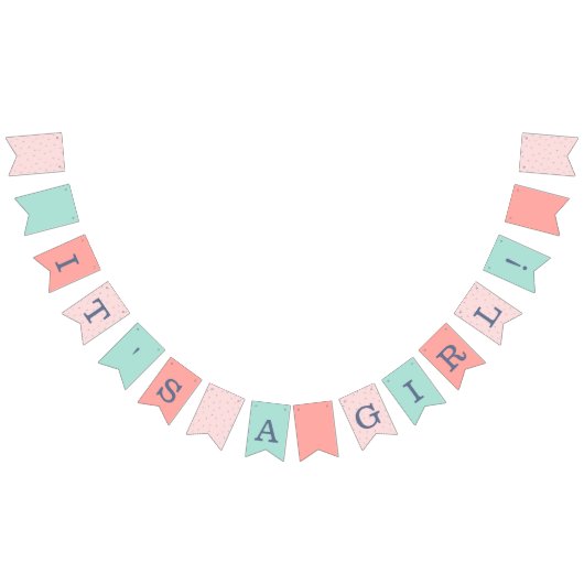 Rosa und Navy-Baby-Dusche Wimpelkette (Alle)