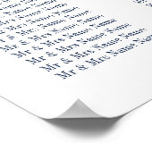 Rosa und Navy Blue Zwölf Tischkarten Poster (Ecke)