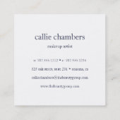 Rosa und Navy-Monogramm Quadratische Visitenkarte (Rückseite)