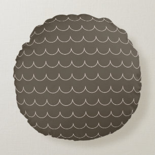 Rosa und Oliv-Schalotten-Geometrie-Kissen - Rund Rundes Kissen
