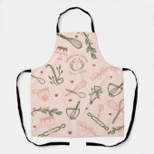 Rosa und Olivgrün Backen & Kochen Utensidische Bäc Schürze (Vorderseite)