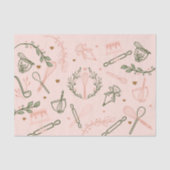 Rosa und Olivgrün Backen & Kochen Utensidische Bäc Seidenpapier (Vorderseite)