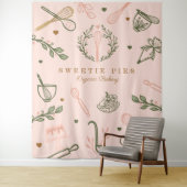 Rosa und Olivgrün Backen & Kochen Utensidische Bäc Wandteppich (Beispiel)