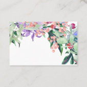 Rosa und olivgrünes Blumenwasser Visitenkarte (Rückseite)