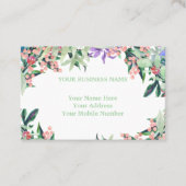 Rosa und olivgrünes Blumenwasser Visitenkarte (Vorderseite)