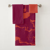 rosa und orange abstrakt badhandtuch set (Insitu)