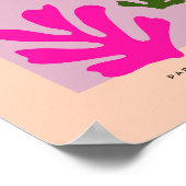 Rosa und orange Abstrakte Blätter schneiden Outs Poster (Ecke)