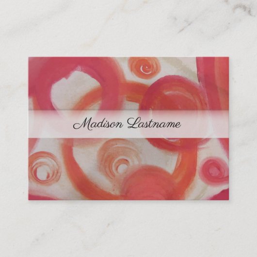Rosa und orange abstraktes visitenkarte (Vorderseite)