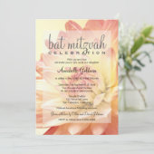 Rosa und orange Bat Mitzvah Einladung (Stehend Vorderseite)
