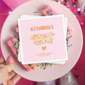 Rosa und Orange Beach Junggeselinnen-Abschied Serviette