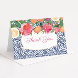 Rosa und orange blaue Fliesen, mediterrane Dusche Dankeskarte