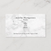 Rosa und orange Blume Bouquet auf Marmortextur Visitenkarte (Rückseite)