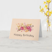 Rosa und orange Blumen-Blumenstrauß auf Karte (Gelbe Blume)