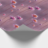 Rosa und orange Blumenmuster Geschenkpapier (Ecke)