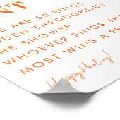 Rosa und orange Blumenring Brautparty Zeichen Poster (Ecke)