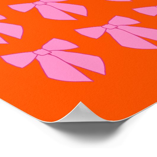 Rosa und orange Bogen Coquette Poster (Ecke)