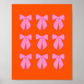 Rosa und orange Bogen Coquette Poster (Vorne)