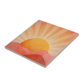 Rosa und Orange Boho Sonnenaufgang Fliese (Seite)