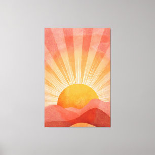 Rosa und Orange Boho Sonnenaufgang Leinwanddruck