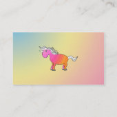 Rosa und orange Einhorn Visitenkarte (Rückseite)