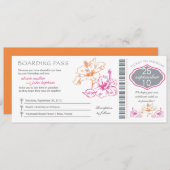 Rosa und orange einladung (Vorne/Hinten)