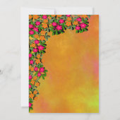 Rosa und orange florale Hochzeit Einladung (Rückseite)