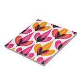 Rosa und orange florale Mitte Jahrhundert Modernes Fliese (Seite)