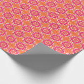 Rosa und orange geometrisches Muster Geschenkpapier (Ecke)