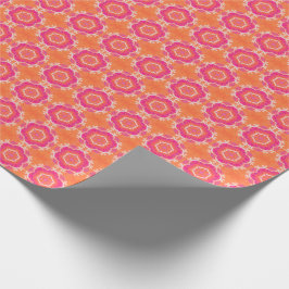 Rosa und orange geometrisches Muster Geschenkpapier