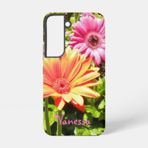 Rosa und Orange Gerber Daisies -* personalisieren* Samsung Galaxy Hülle