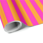 Rosa und Orange gestreift Geschenkpapier (Rolleneckpunkt)