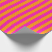 Rosa und Orange gestreift Geschenkpapier (Ecke)