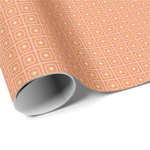Rosa und Orange getöntes quadratisches Einwickelpa Geschenkpapier