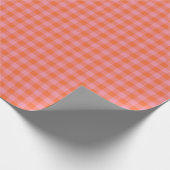 Rosa und Orange Gingham Fette Farbige Karo Gitterm Geschenkpapier (Ecke)