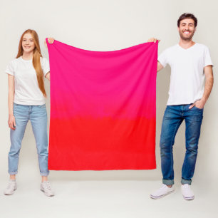 Rosa und orange glänzende Farbe Fleecedecke