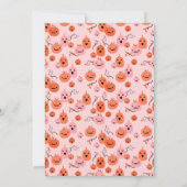 Rosa und Orange Halloween 2. Geburtstag Einladung (Rückseite)