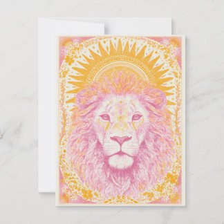 Rosa und Orange Himmlischer Löwe Postkarte